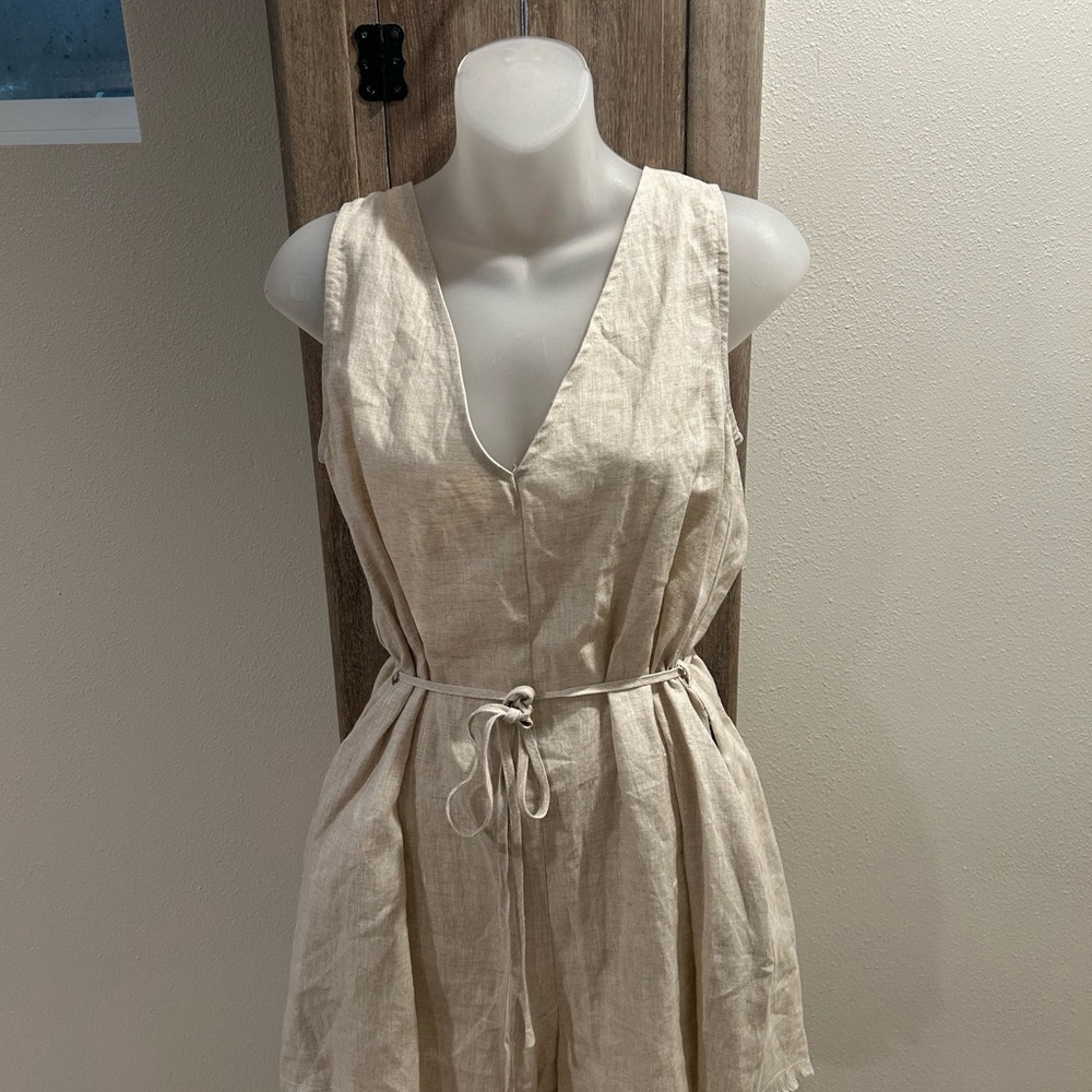 Women's Cream Linen Romper